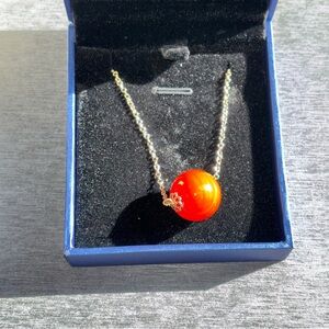 Carnelian Charm pendant on gold plated necklace new in box